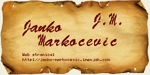Janko Markočević vizit kartica